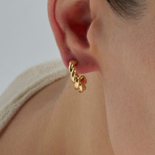 Pendientes de 17mm de diámetro acabado oro 18K
