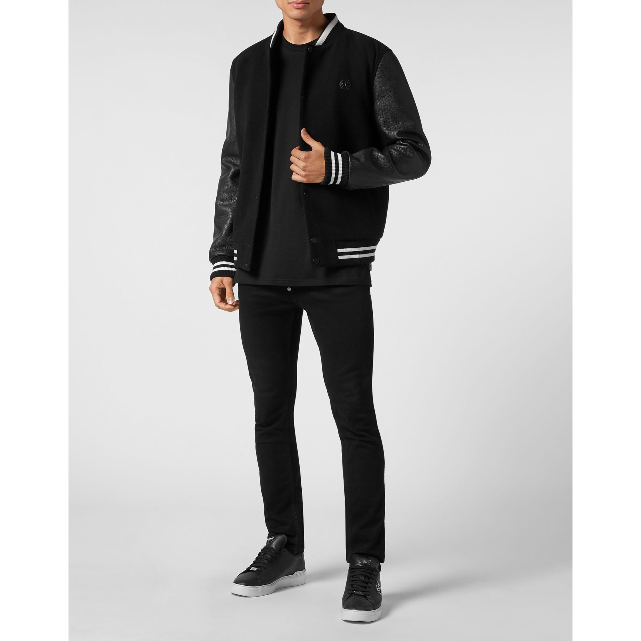 PHILIPP PLEIN Leather Bomber SKULL