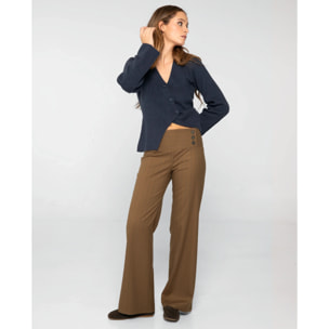 Pantalón largo de mujer recto de rayas