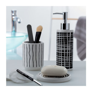 Distributeur de savon Céramique TRAIT Noir & Blanc Spirella