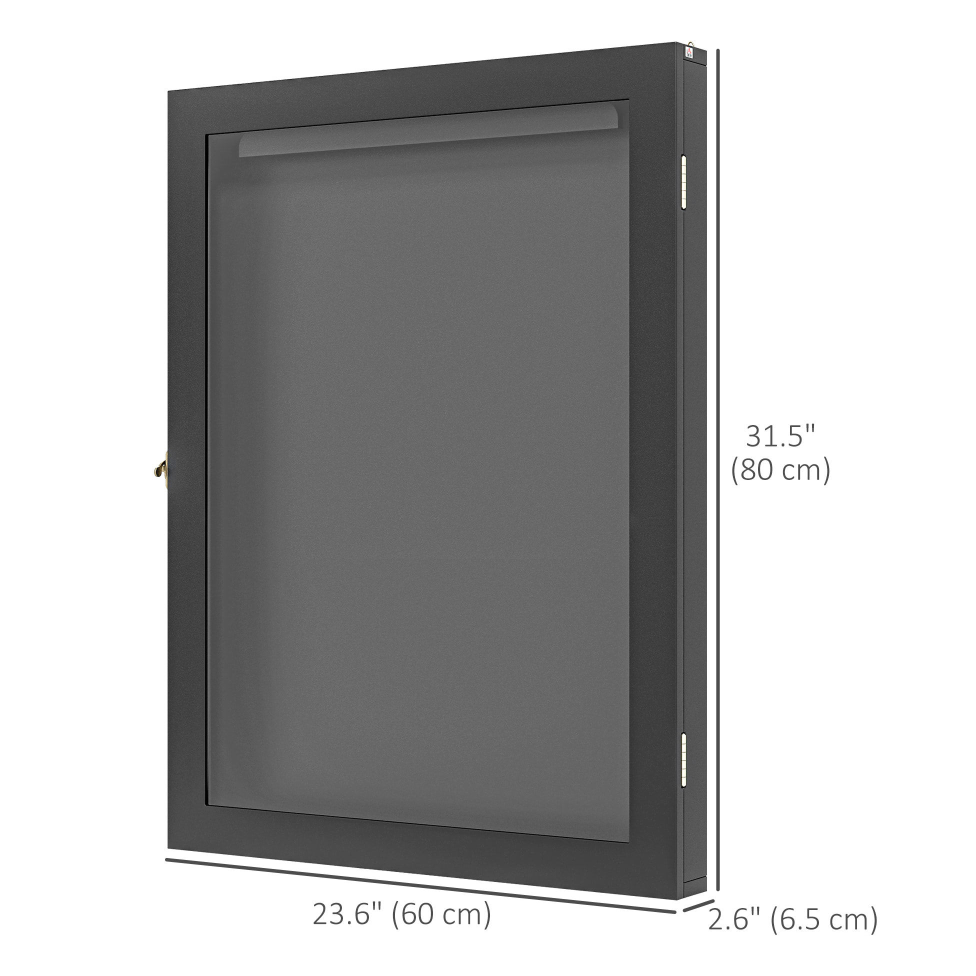 Frame box T-frame cadre pour maillot porte acrylique doublure interne feutre dim. 60L x 7l x 80H cm noir