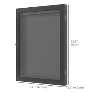Frame box T-frame cadre pour maillot porte acrylique doublure interne feutre dim. 60L x 7l x 80H cm noir