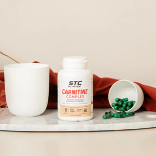 Carnitine Complex - Action brûle-graisses démontrée - Active la thermogénèse - 1500 mg L-Carnitine + Thé Vert - Vegan - Cure 30 jours