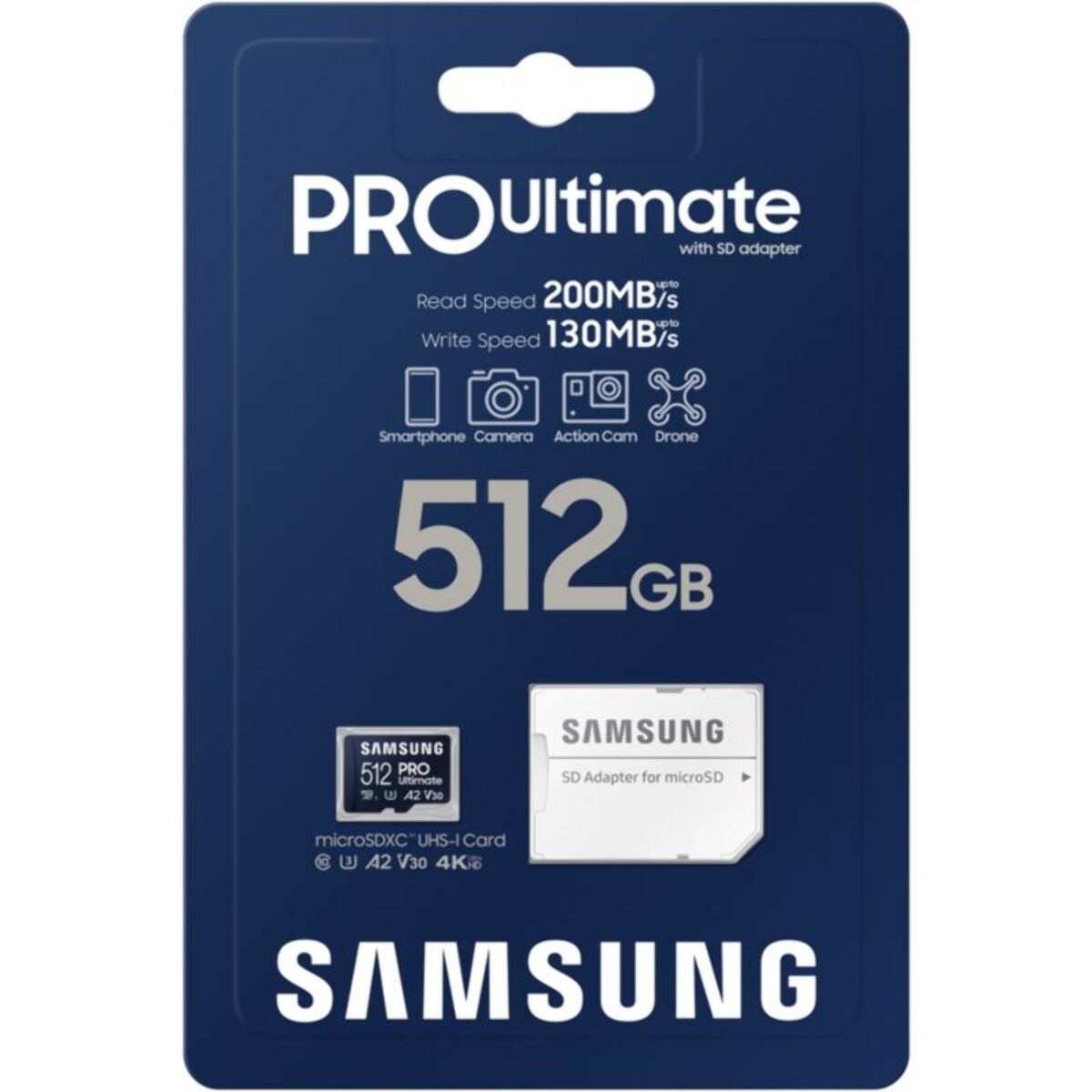 Carte Micro SD SAMSUNG 512 Go Pro Ultimate avec adaptateur