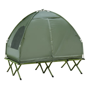 Outsunny Cama Doble de Camping Plegable con Tienda de Campaña Colchón Hinchable