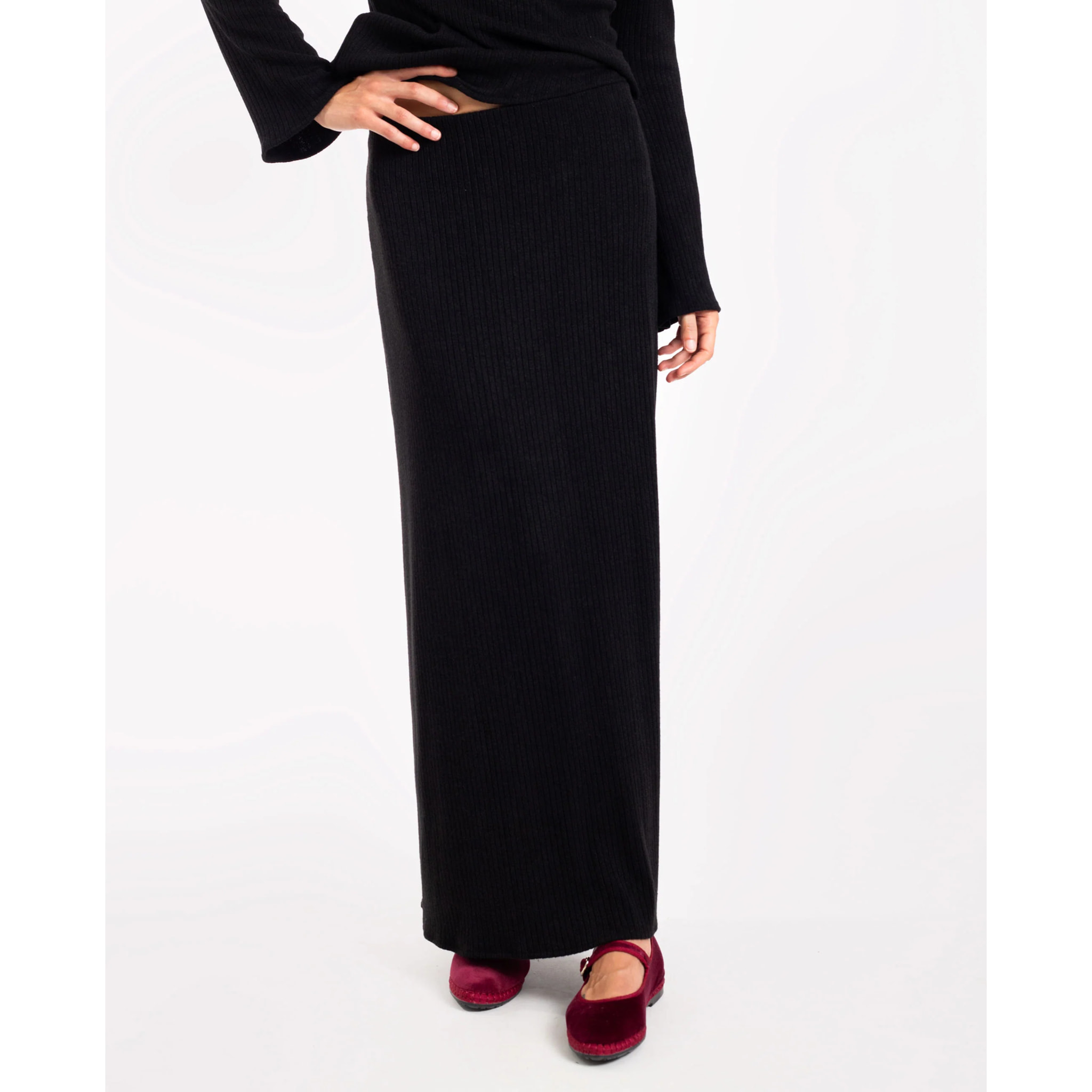 Falda larga de punto