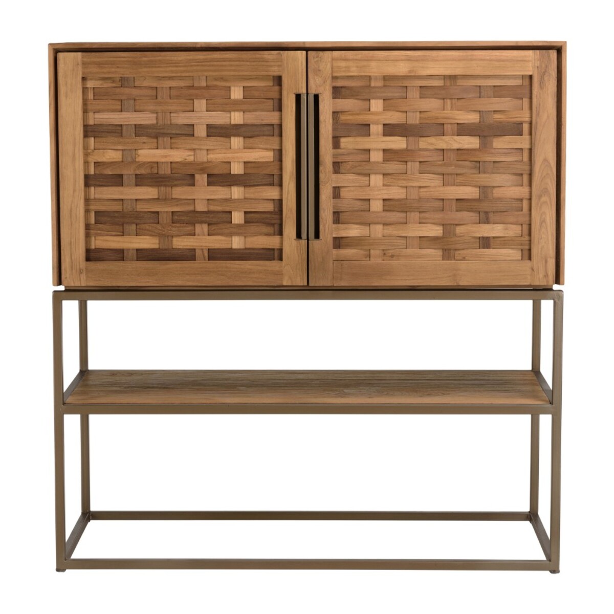 SIXTINE - Buffet en bois de teck recyclé 2 portes