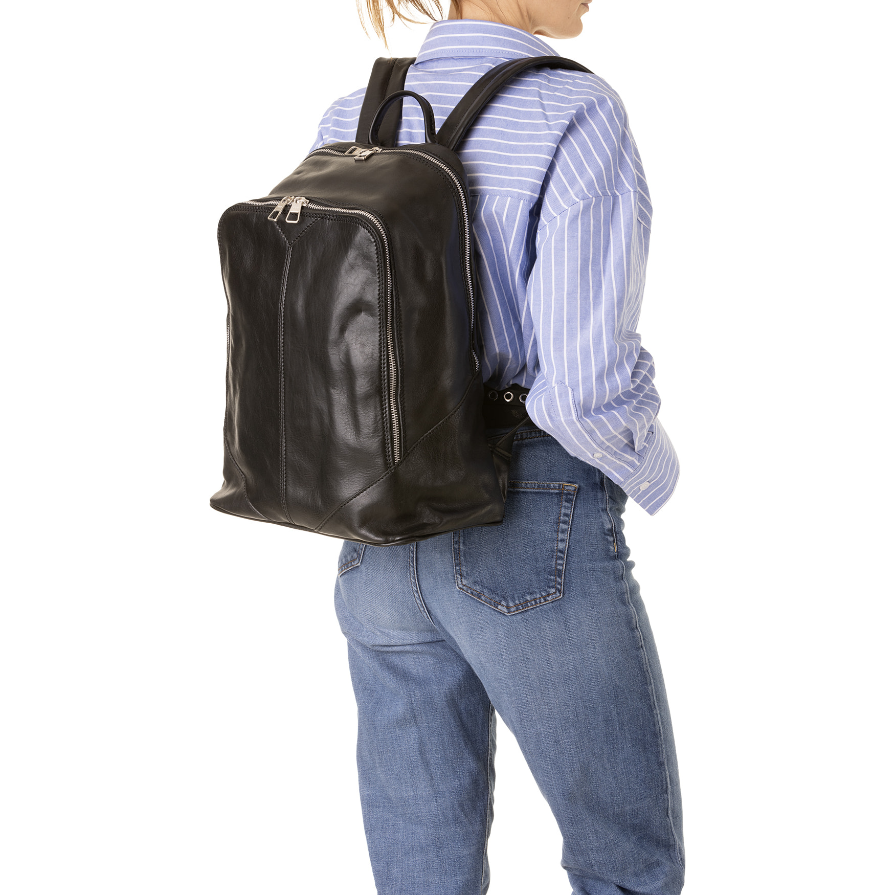 Zaino  unisex In Vera pelle Made in Italy 30x46x17 cm