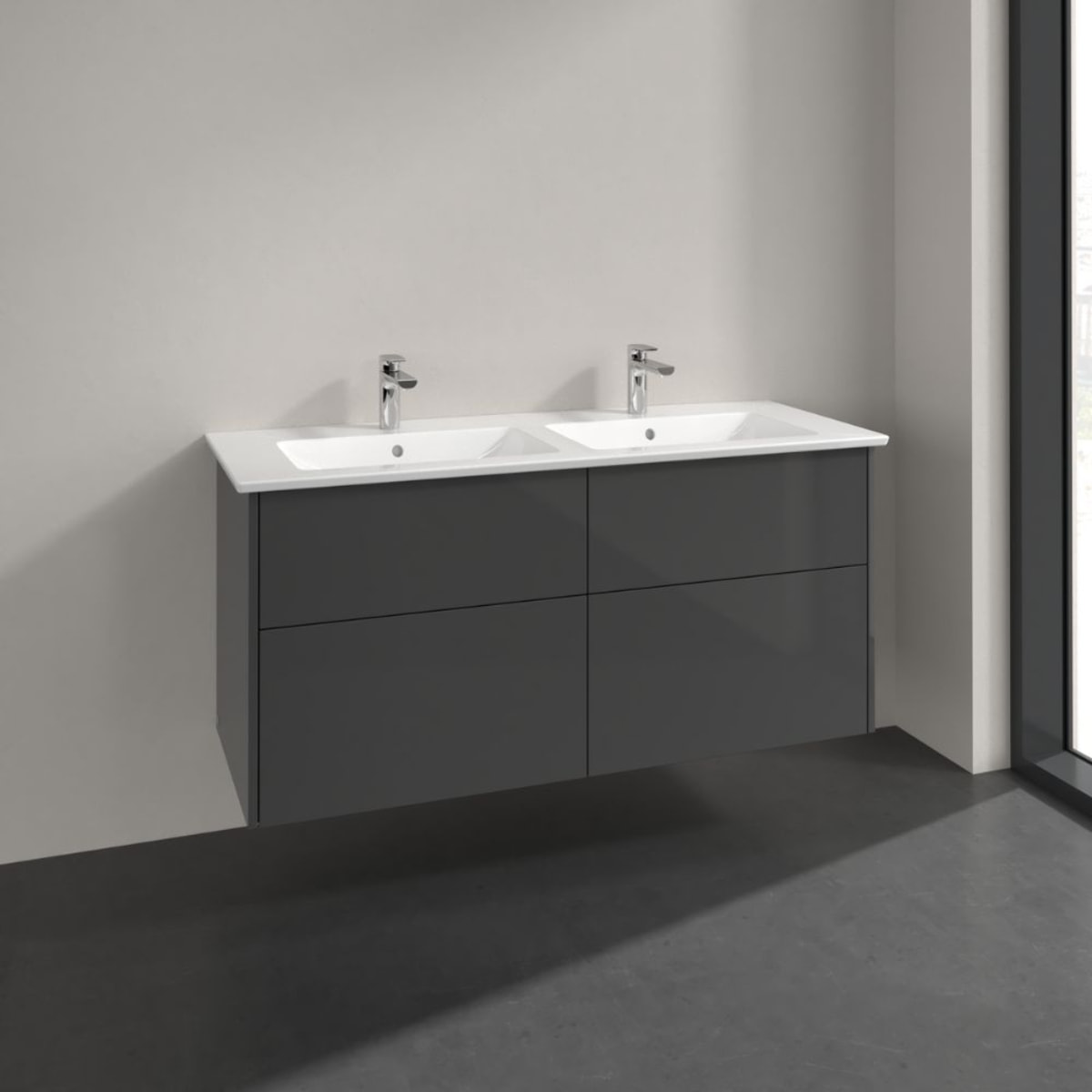 Set meuble avec vasque Finero Villeroy & Boch 130cm Gris brillant