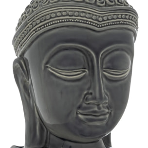Statuette bouddha "Yola" céramique gris H22,5cm