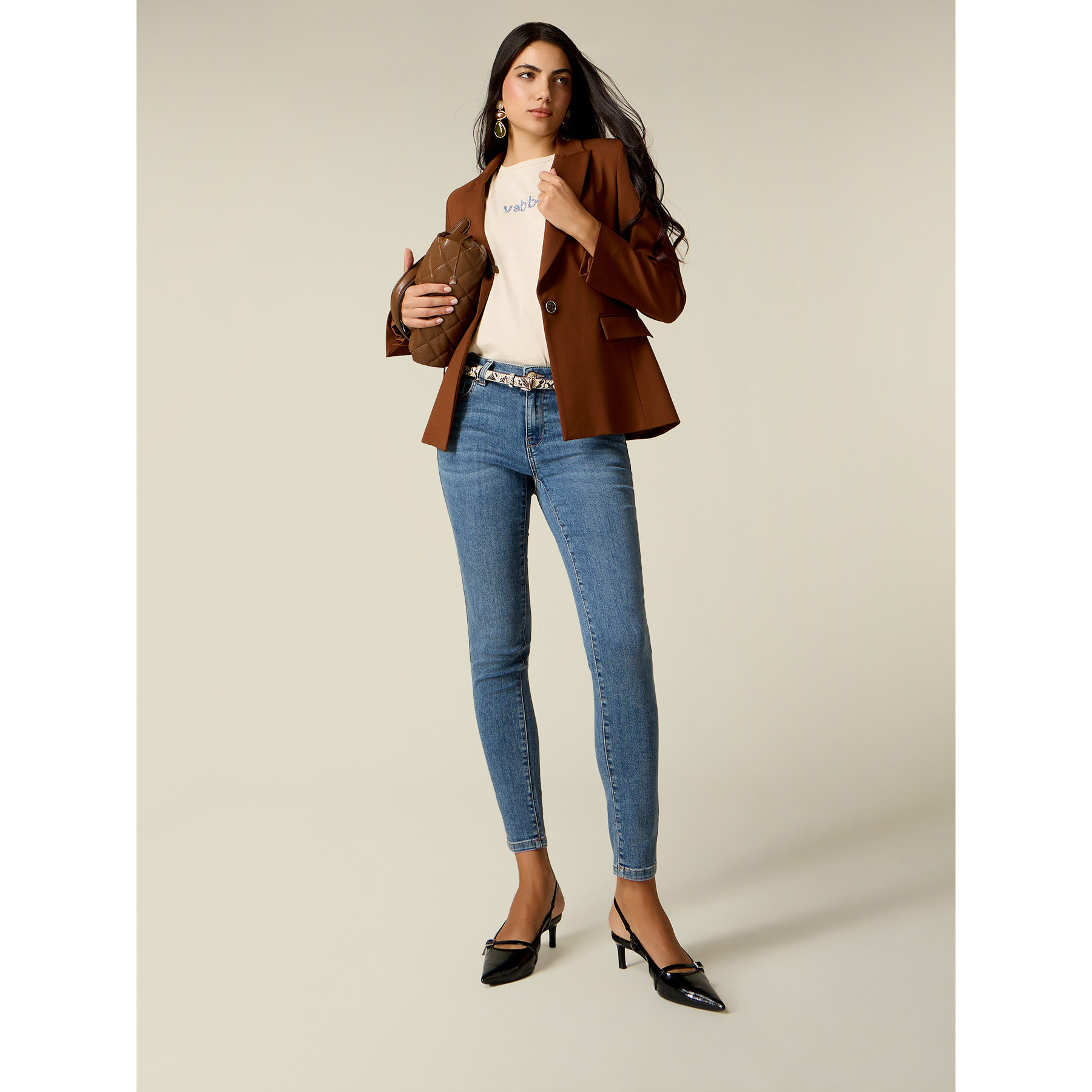 Oltre - Jeans skinny in denim - Azzurro