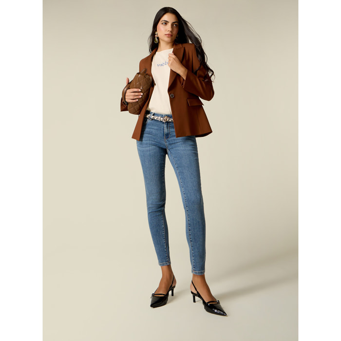 Oltre - Jeans skinny in denim - Azzurro