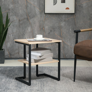 Mesa Auxiliar de 2 Estantes Mesita de Salón para Dormitorio Estudio 45x35x48 cm