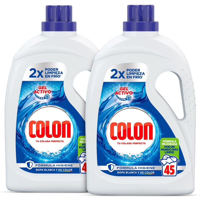 Colon Gel Activo Detergente para la lavadora Gel 90 lavados (2x45 dosis)