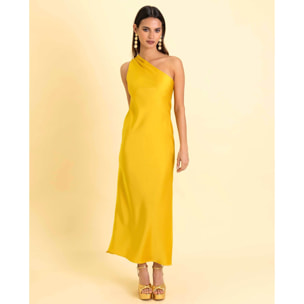 Vestido midi asimétrico con lazada