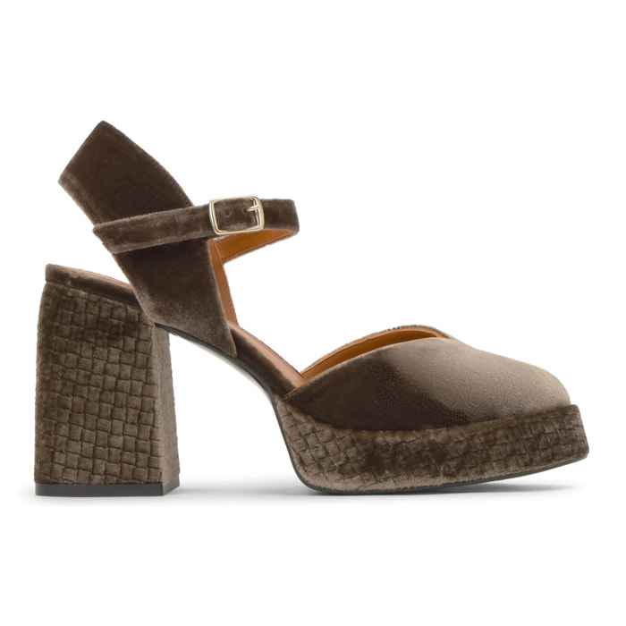 Zapato tacón Visby en terciopelo con tacón de 10 cm