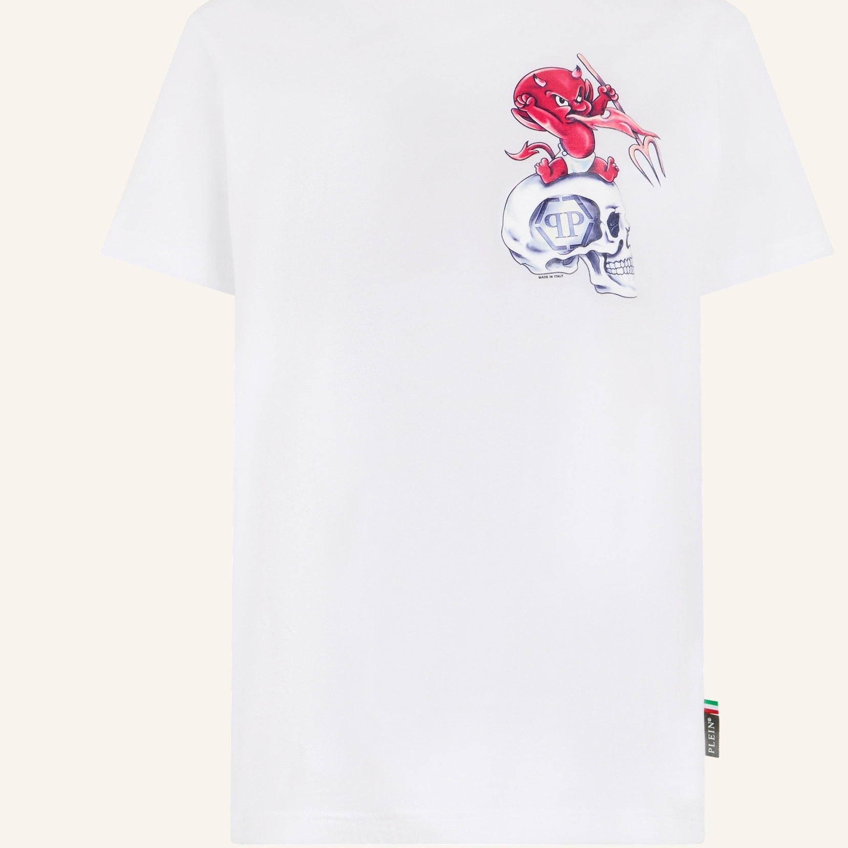 PHILIPP PLEIN Round Neck T-Shirt Baby Devil Small