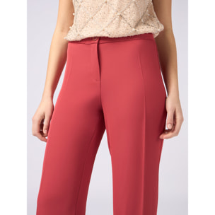 Oltre - Pantalones palazzo de tejido fluido - Rojo