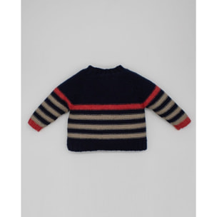 JERSEY PUNTO RAYAS ROJO, TOSTADO Y AZUL