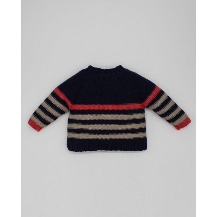 JERSEY PUNTO RAYAS ROJO, TOSTADO Y AZUL