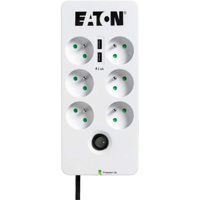 Parafoudre EATON 6 prises parafoudres + 2 usb