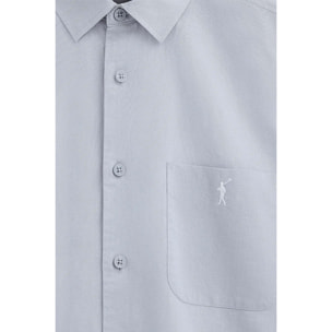 Camisa cotolino azul claro de manga corta y corte regular con logo Rigby Go