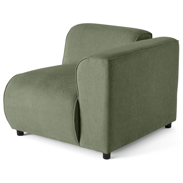 Suaro - Module d'assise d'angle droit en tissu texturé - Vert