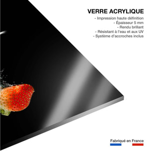 Tableau décoratif cuisine fraise et éclat d'eau Tableau plexiglas