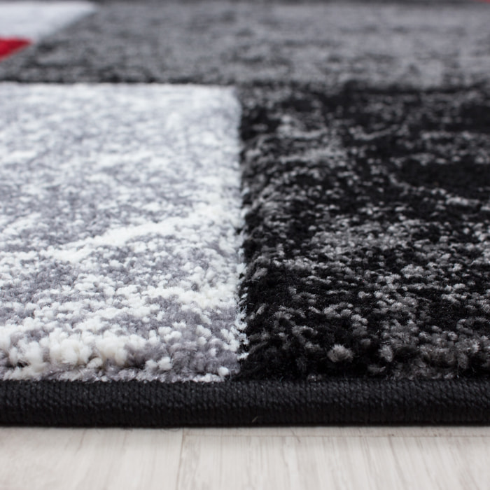 HAWAII - Tapis de salon à motif géométrique rouge