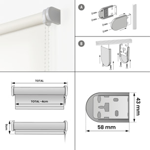 Store Tamisant ROLL-UP Blanc neige