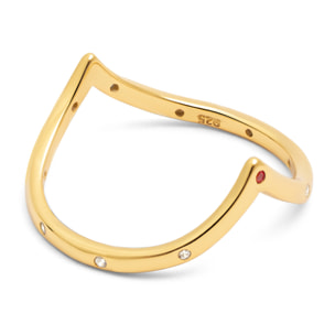 Anello Doble Peak Pink Argento Placcato Oro