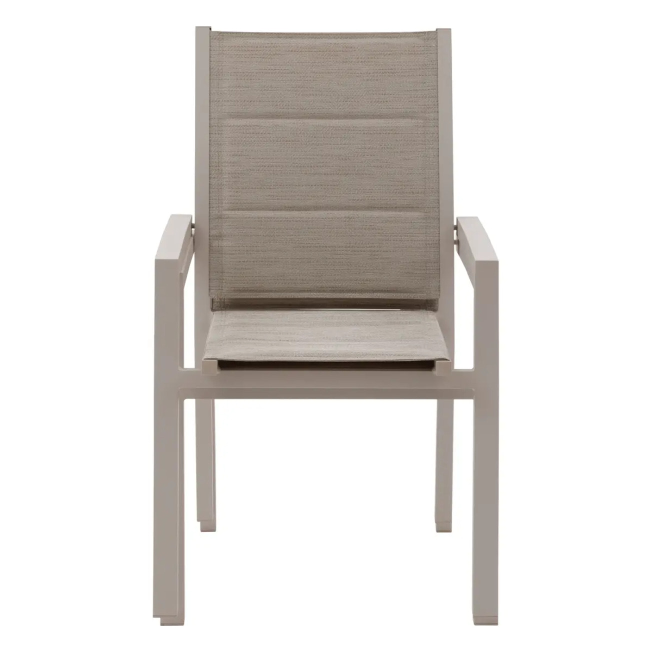 Fauteuil de jardin empilable "Allure" beige & avoine aluminium et texaline