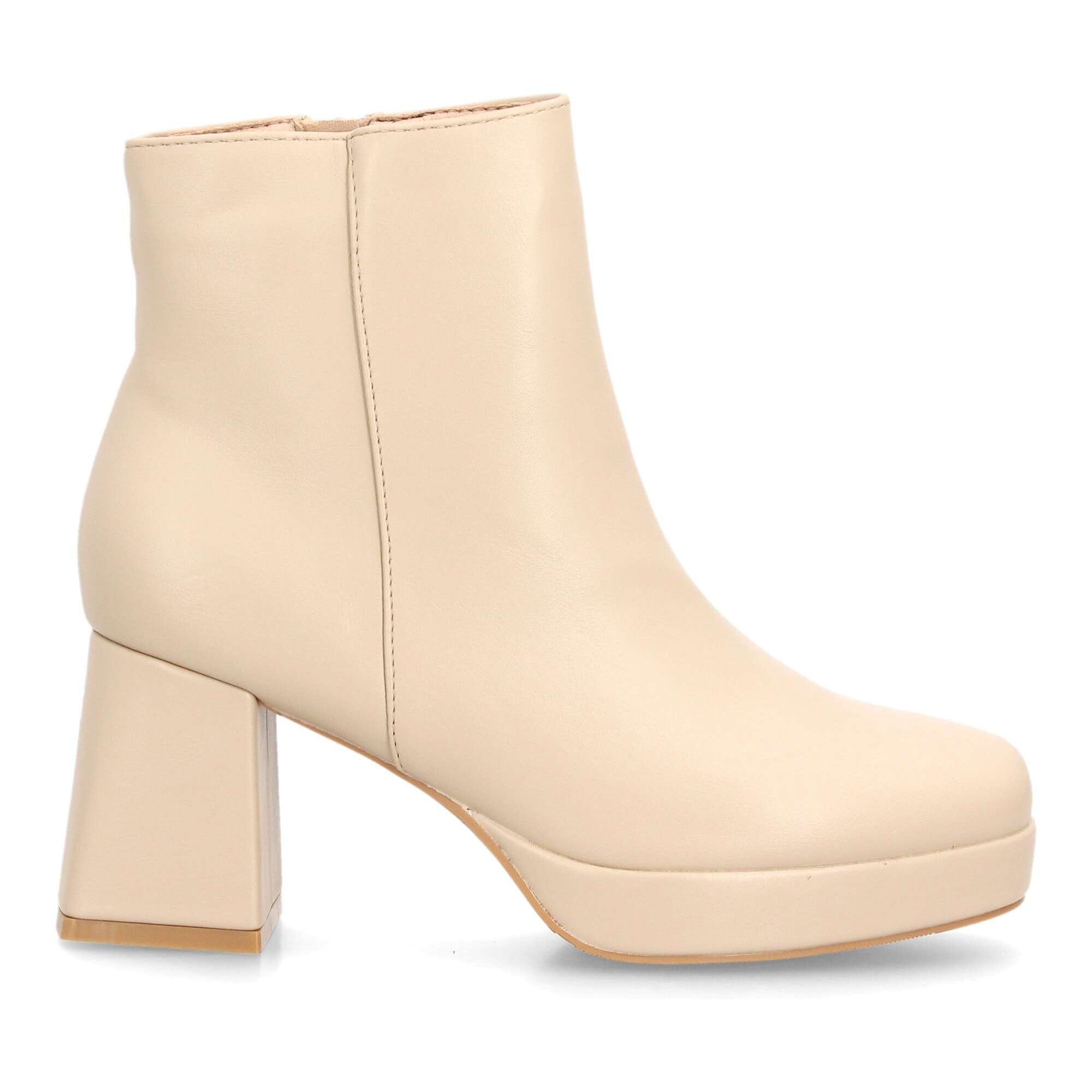 Botines plataforma con tacón ancho para mujer