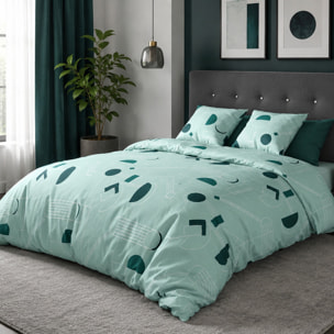 Parure housse de couette 3pcs avec taies oreiller 100%microfibre 60gsm hawak