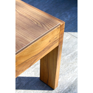 MAJORQUE - Salon de jardin d'angle 5 places en aluminium effet bois