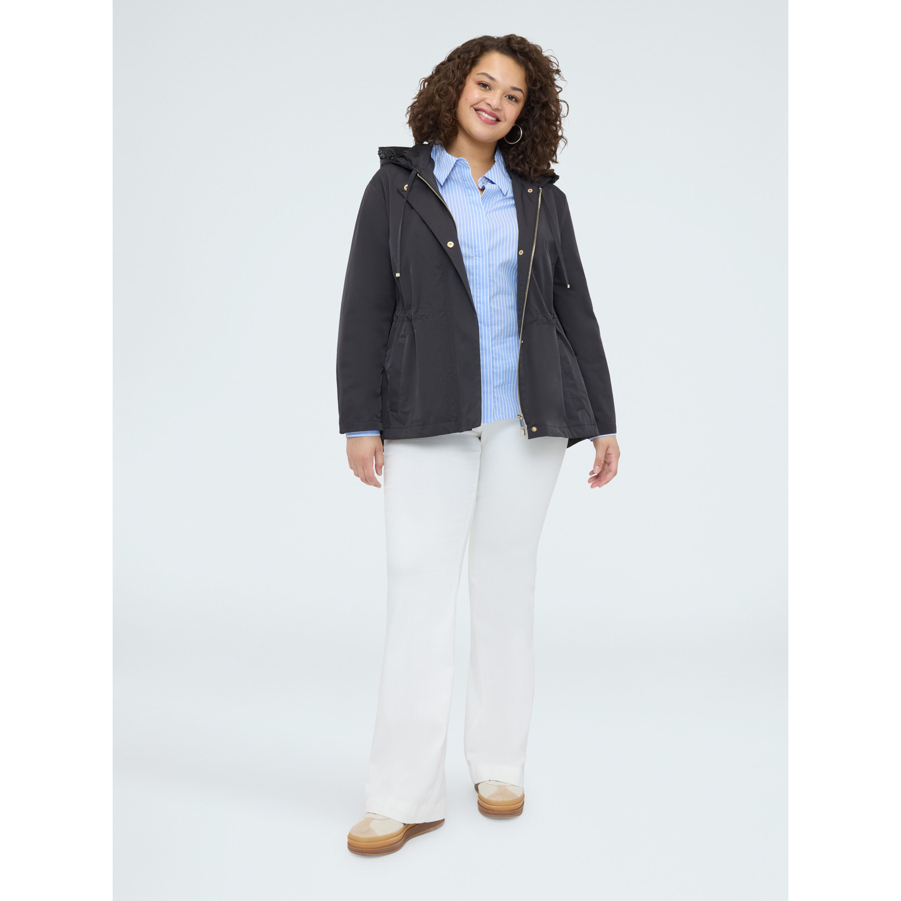 Fiorella Rubino - Parka con capucha y aplicaciones - Negro