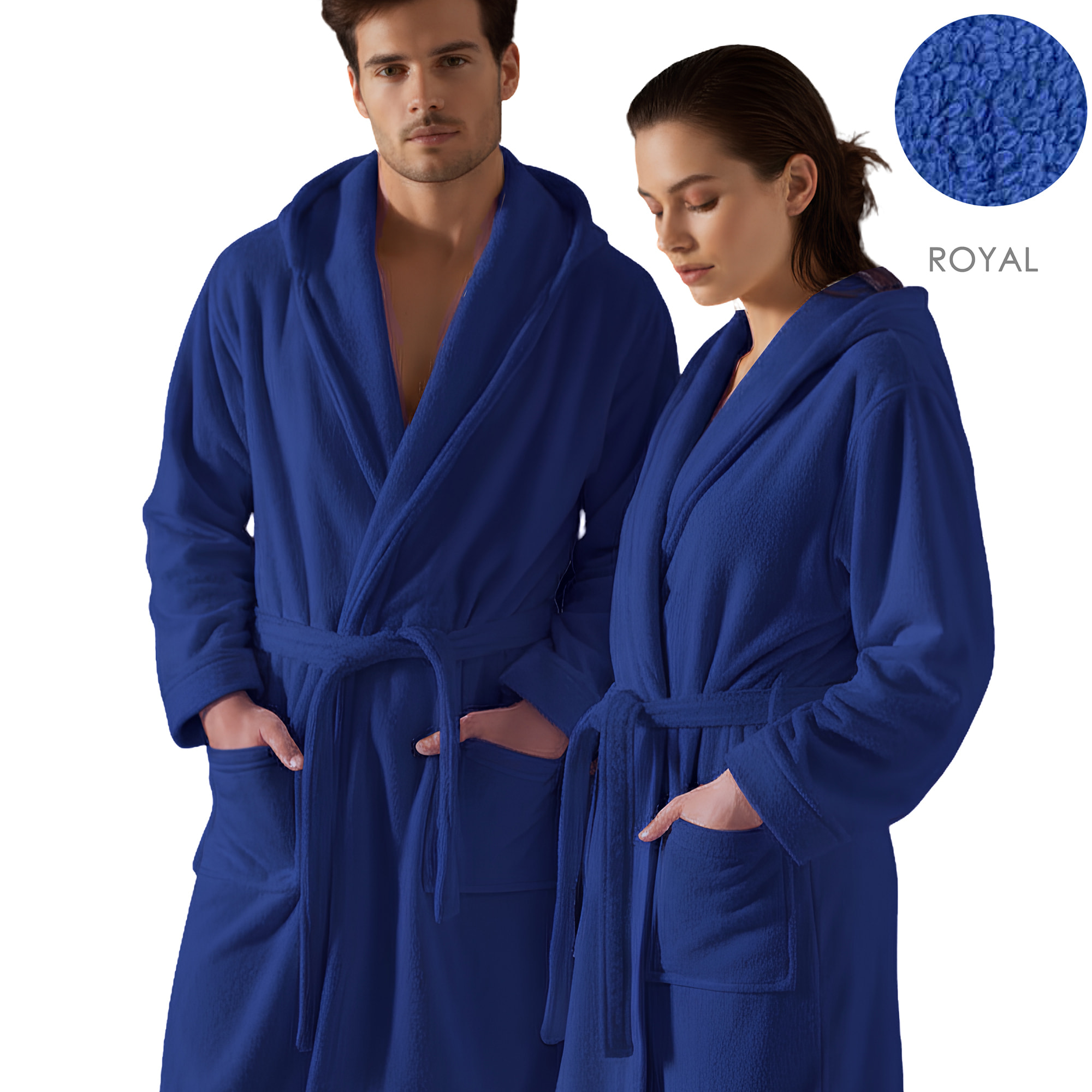 Accappatoio unisex con cappuccio e tasche