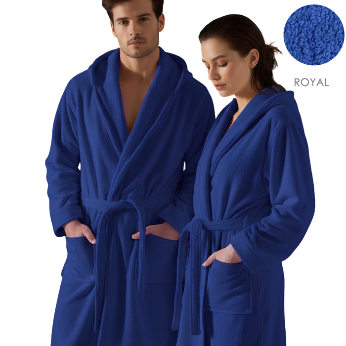 Accappatoio unisex con cappuccio e tasche