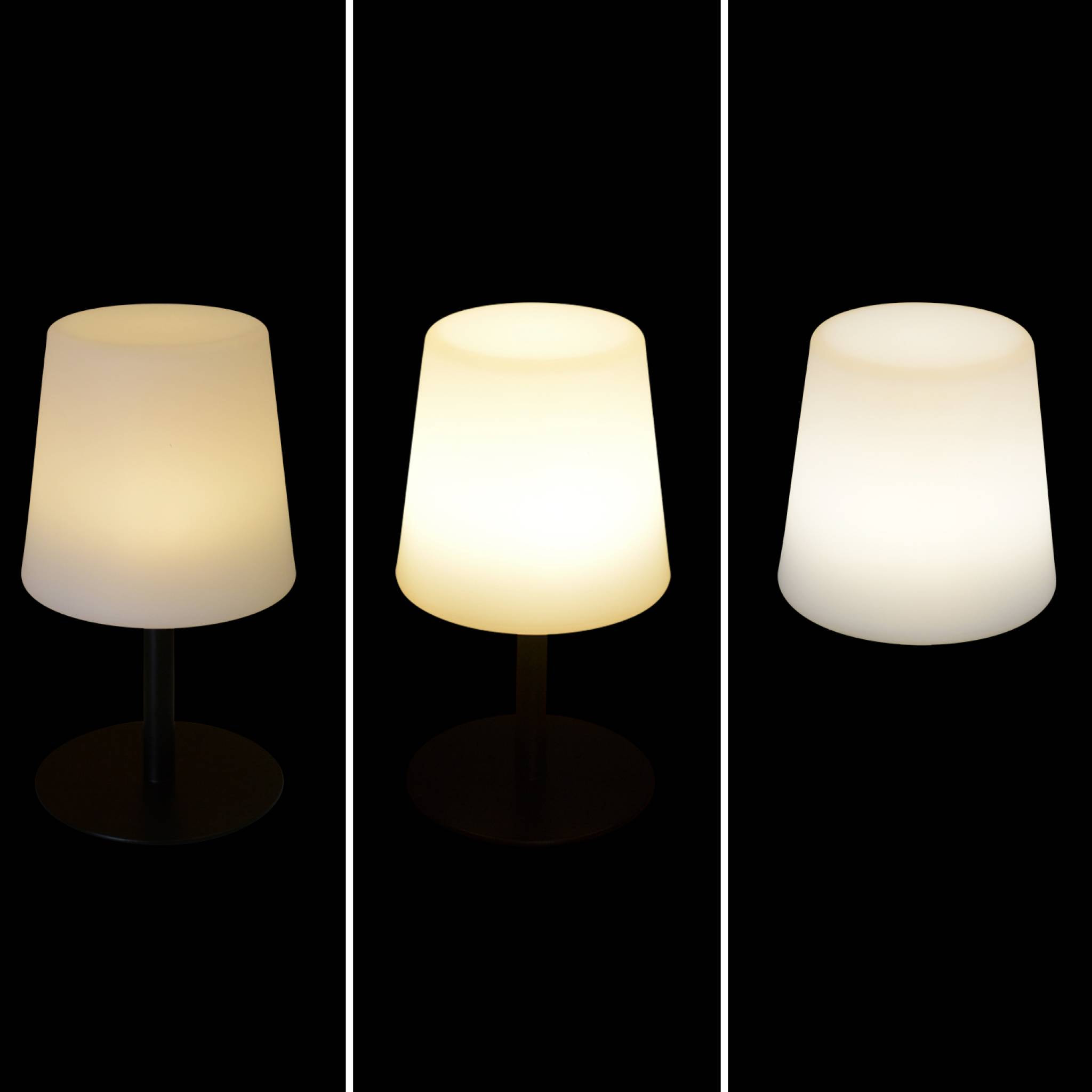 Lot de 2 lampes LED à poser de 28cm noire - Lampes de table décorative lumineuse. Ø 16cm
