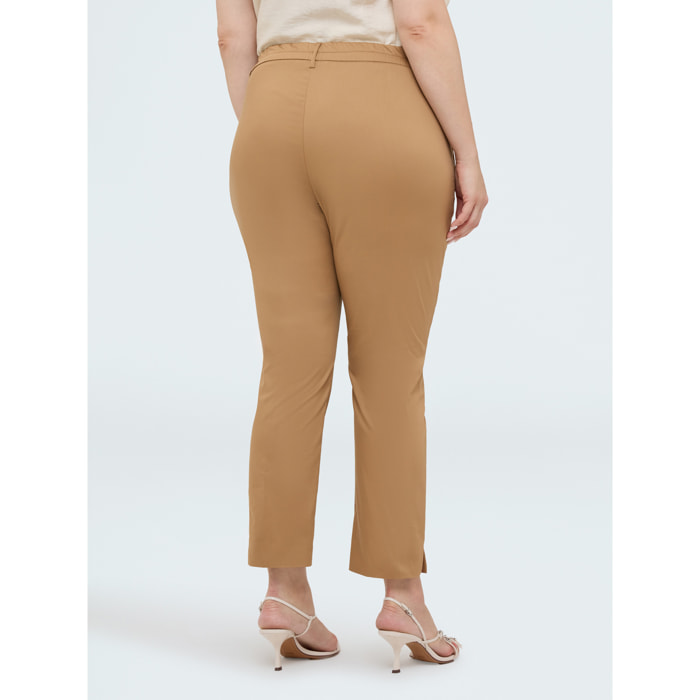 Fiorella Rubino - Pantaloni New York in cotone stretch - Marrone