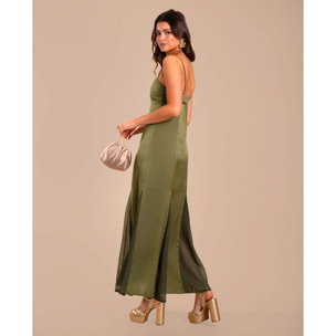 Vestido midi de corte imperio con tirantes