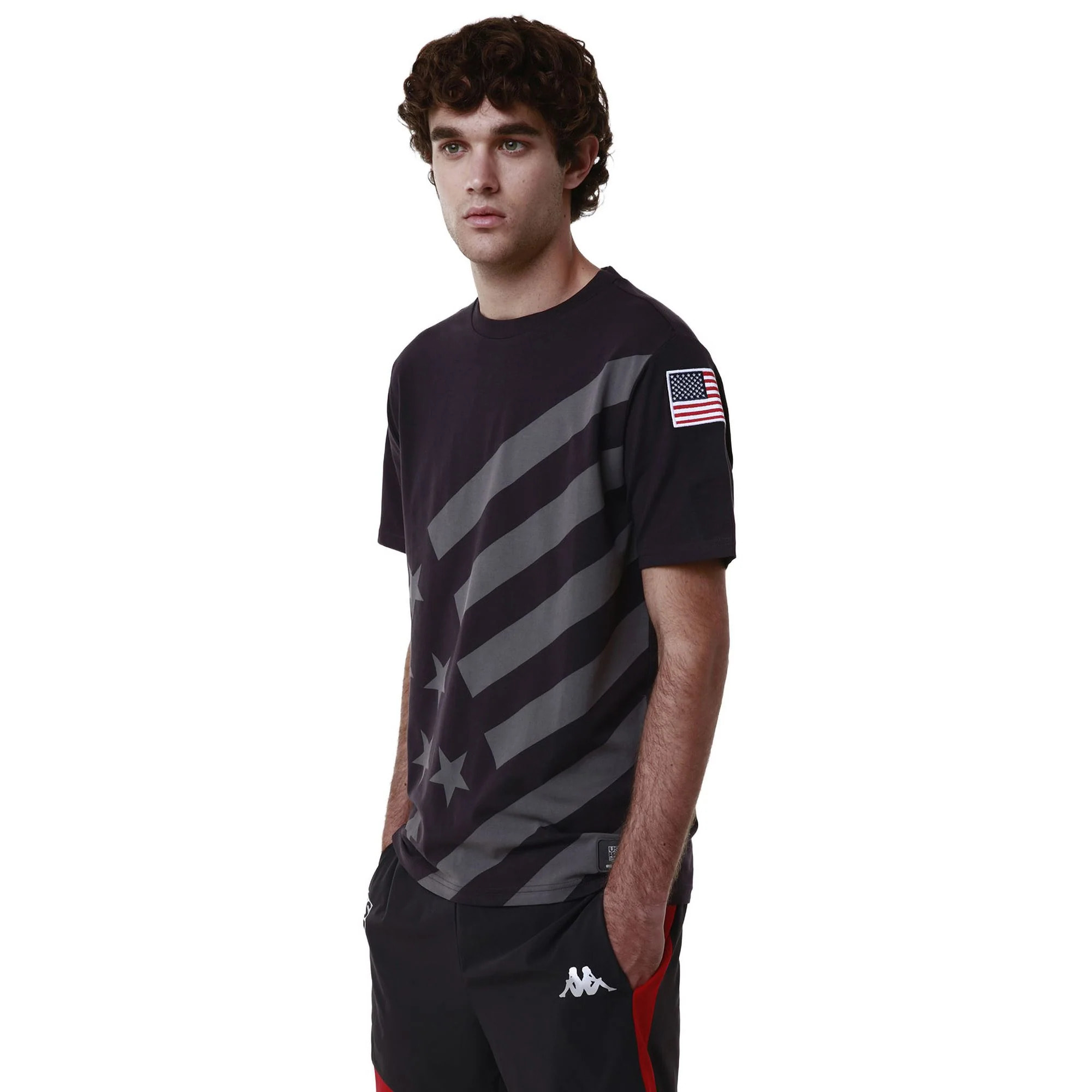 Camisetas y tops Kappa Hombre Mujer Ayba2 Flag Us
