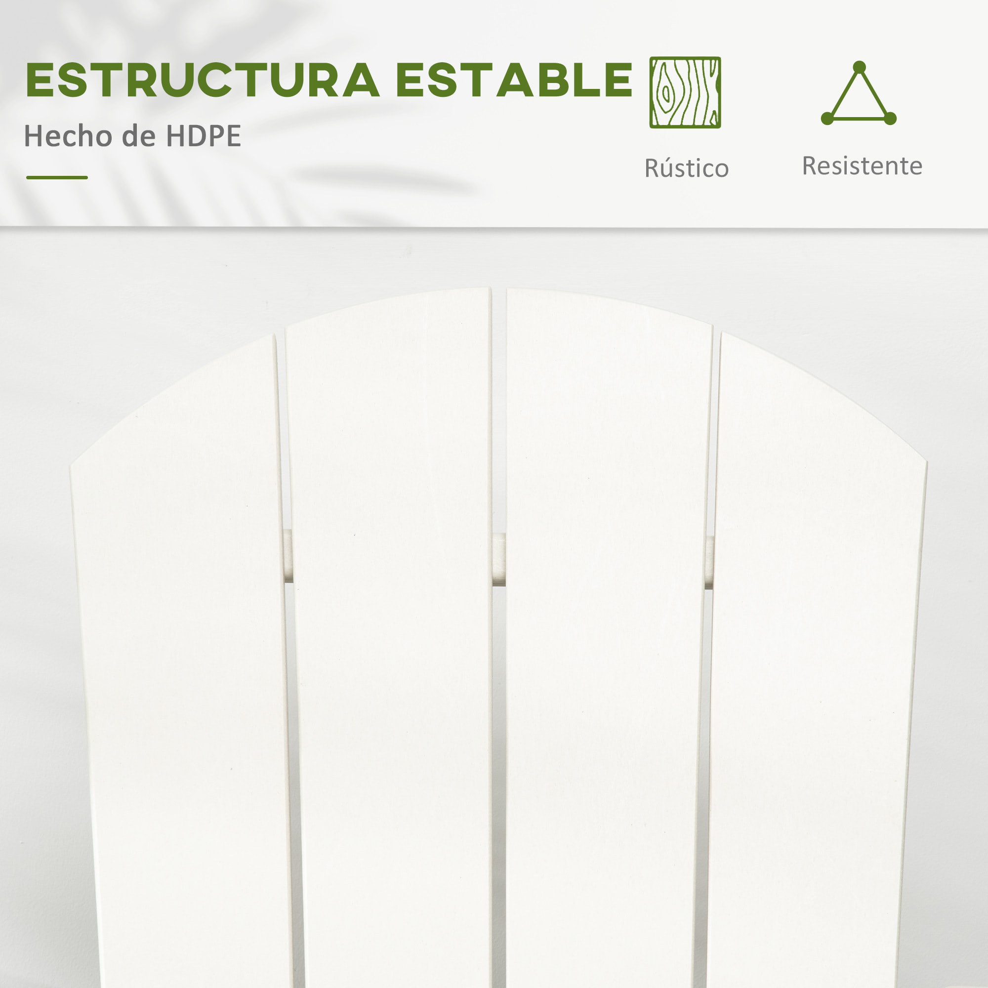 Silla Mecedora de Jardín de Estilo Adirondack para Patio 73,5x93x91,5 cm Blanco