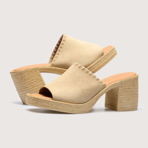 Sandalia Tacón Arena - Thyme