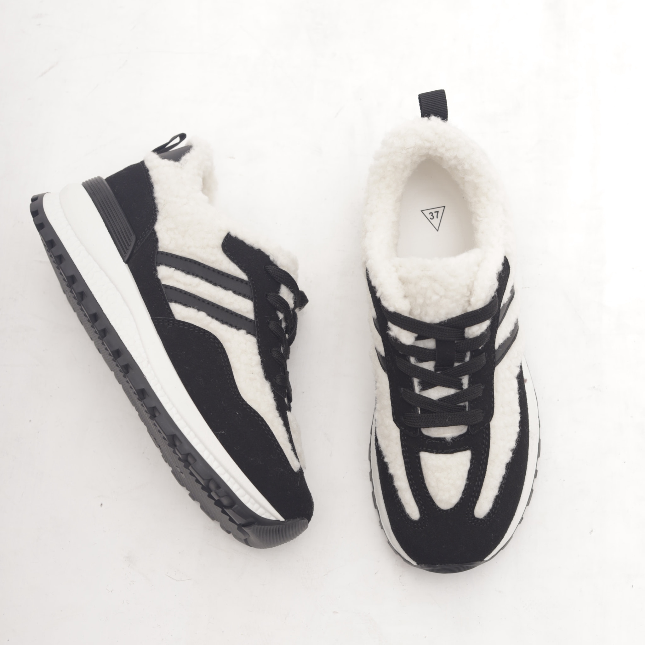 SNEAKERS RUNNING FUR DOPPIA FASCIA NERO