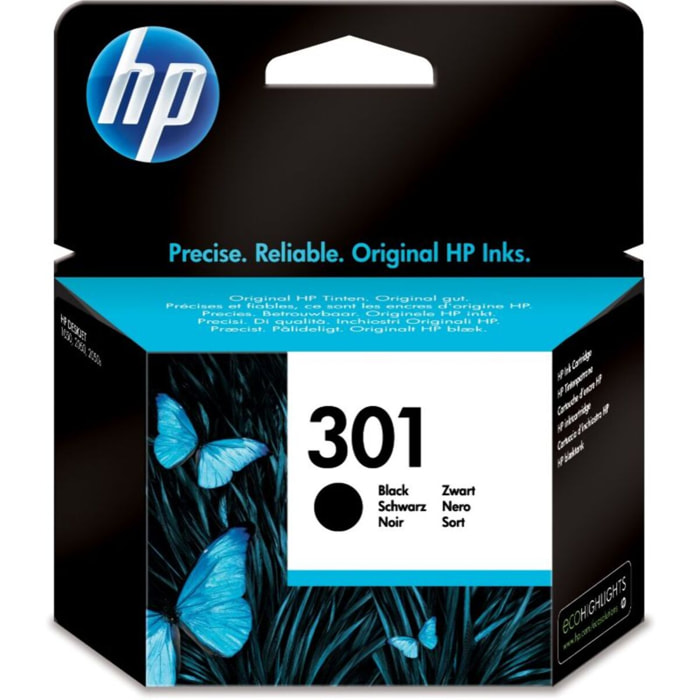 Cartouche d'encre HP Originale 301 Noire Standard - CH561EE