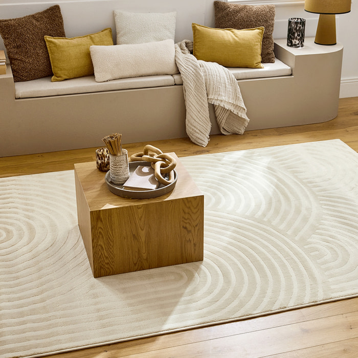 Tapis intérieur motif arches crème 120 x 160 cm - Brad
