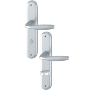 Ensemble de porte sur plaque New york - entr.165mm - WC - aspect inox F9 - 1810/318KN - 3398456