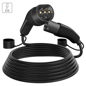 Cavo di ricarica monofase per veicoli elettrici di Tipo 2 a Tipo 2. Con 32A e 7KW di potenza.