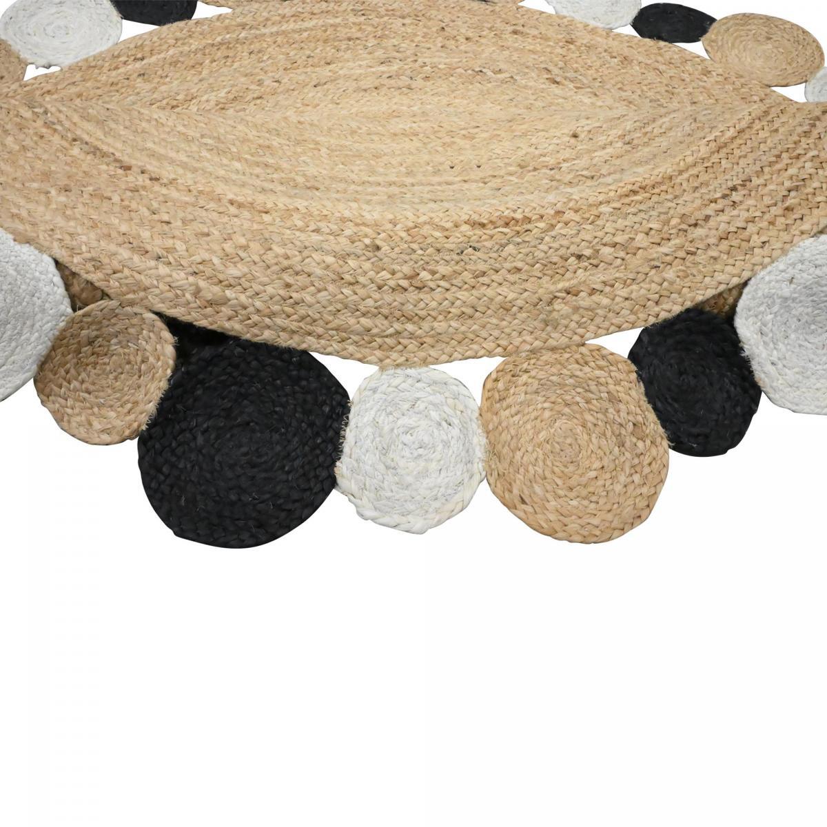 Tapis kilim rond fabriqué à la main en jute RILO
